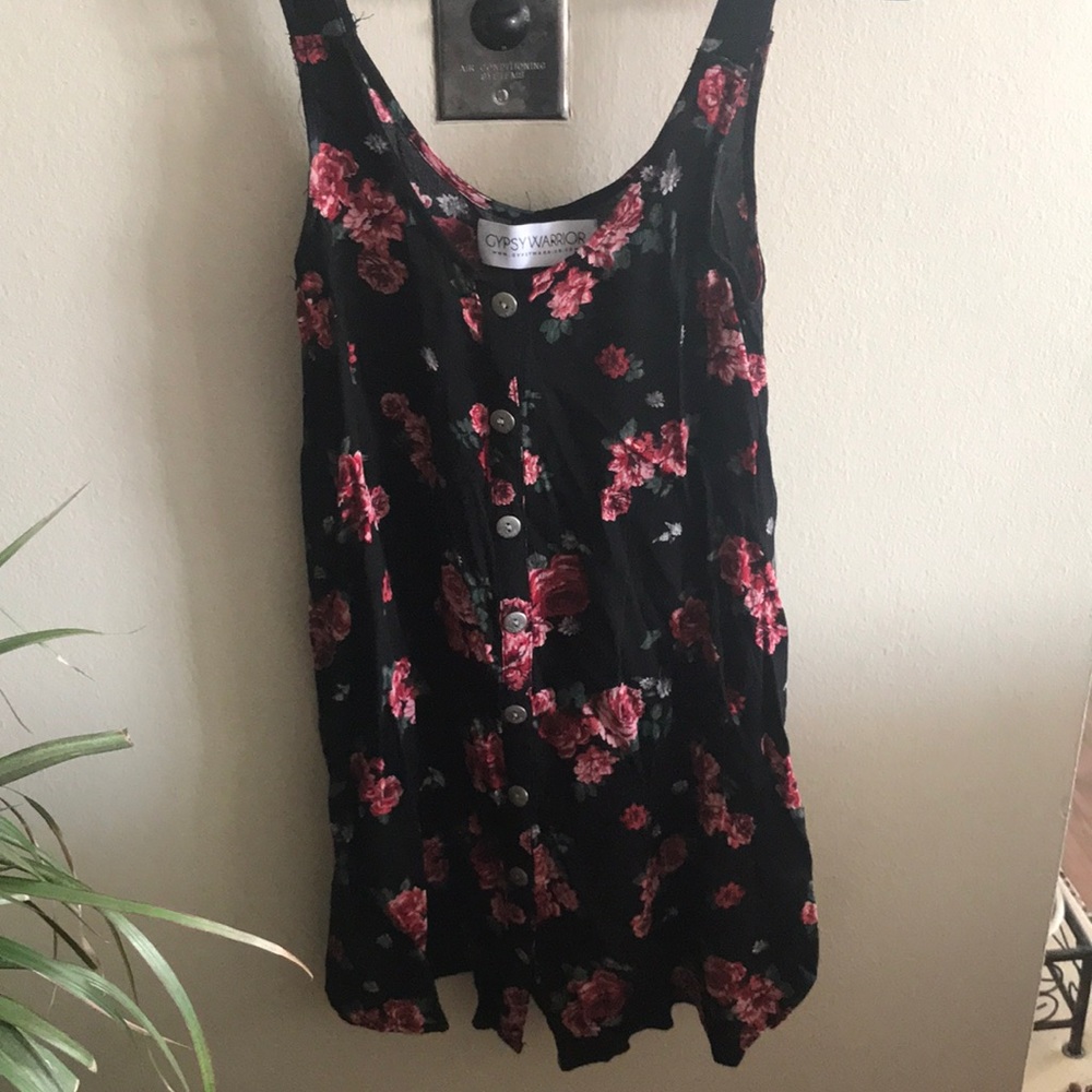 Button up black and floral summer dress
